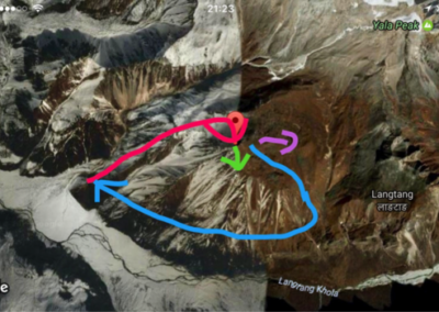 Map where Martin may have gone in Langtang